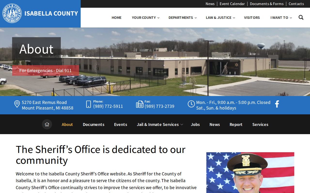 Mount Pleasant warrant records: Isabella County Sheriff's Office contact and jail services page