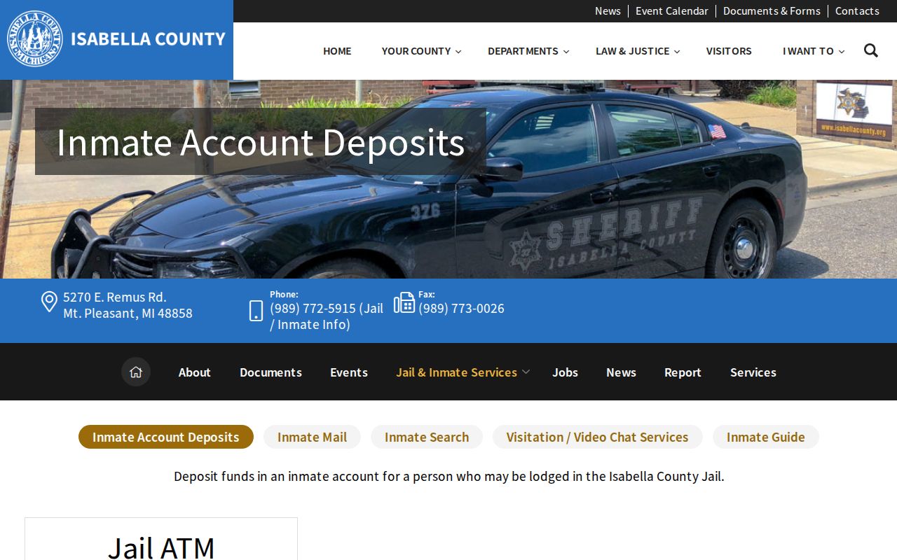 Isabella County active warrant search: official jail custody and payment services page